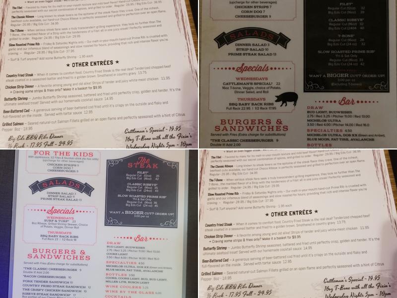 Big Ed's Menu