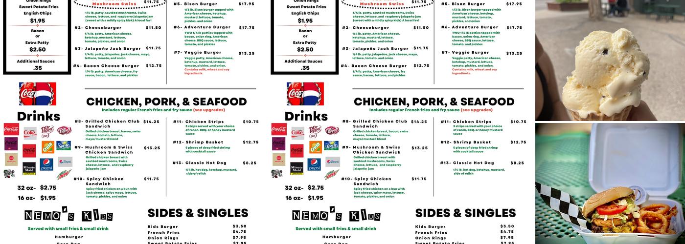 Nemo's Drive Thru Menu