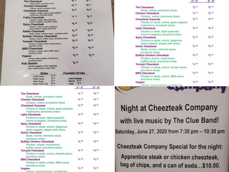 Cheezteak Company Menu