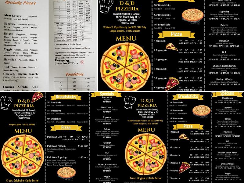 D&D Pizza Menu