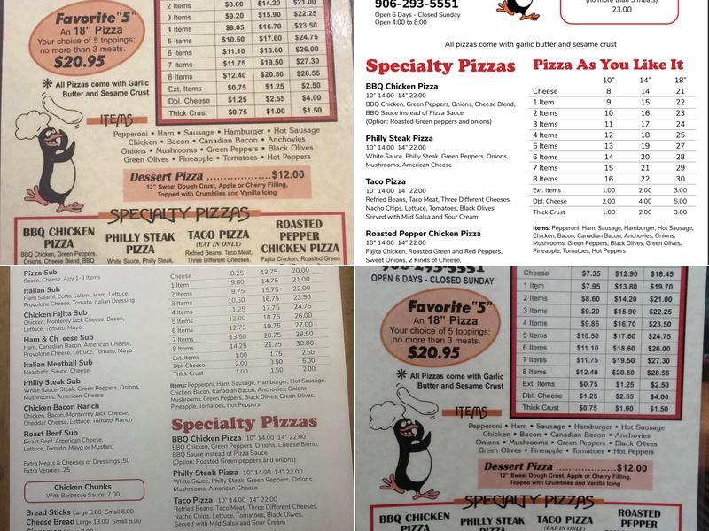 Pizza Place Menu
