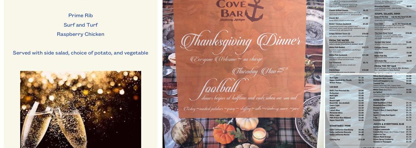 Cove Bar Menu