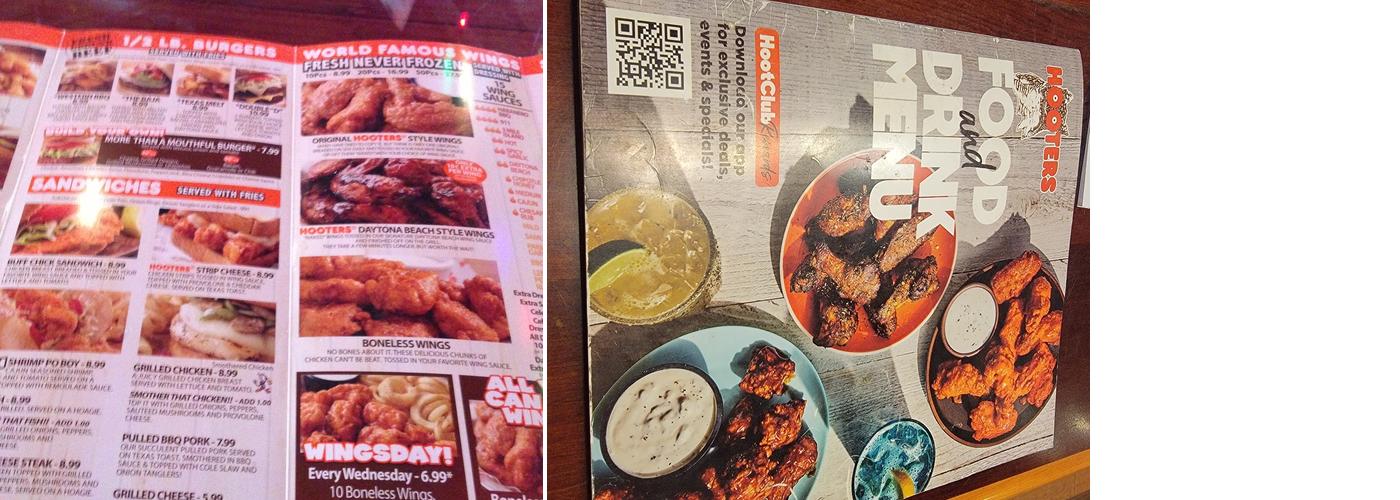 Hooters Menu
