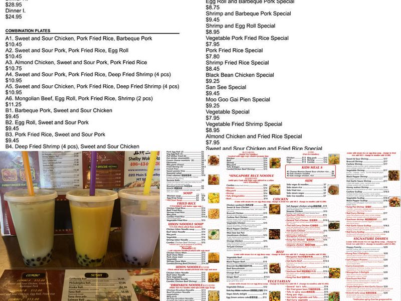 Shelby WOK N ROLL Menu