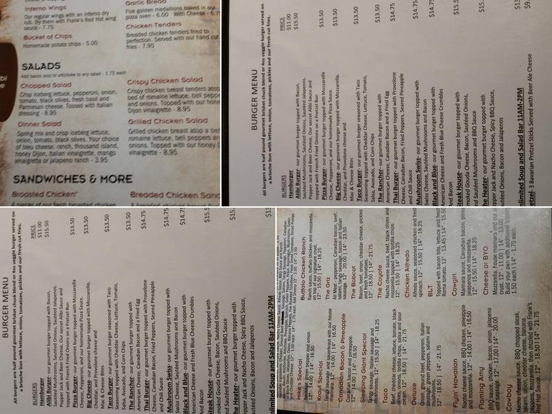 Alibi Lounge Menu