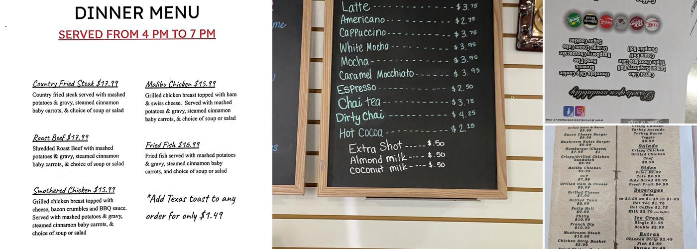 Butch Cassidy's Hideout Menu