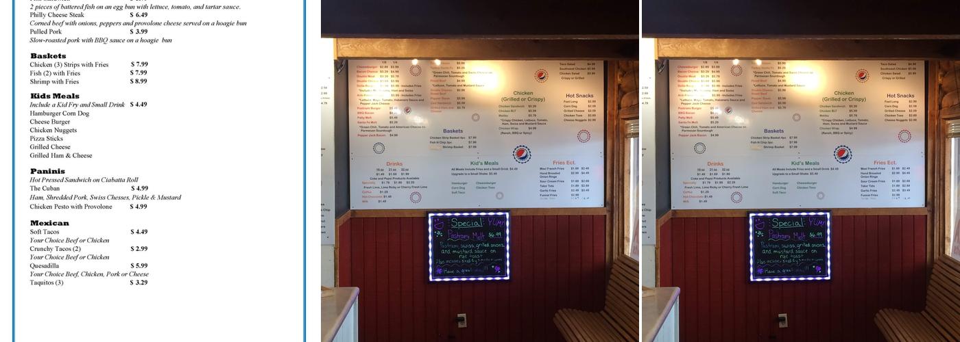 Hwy 6&50 On the road Menu