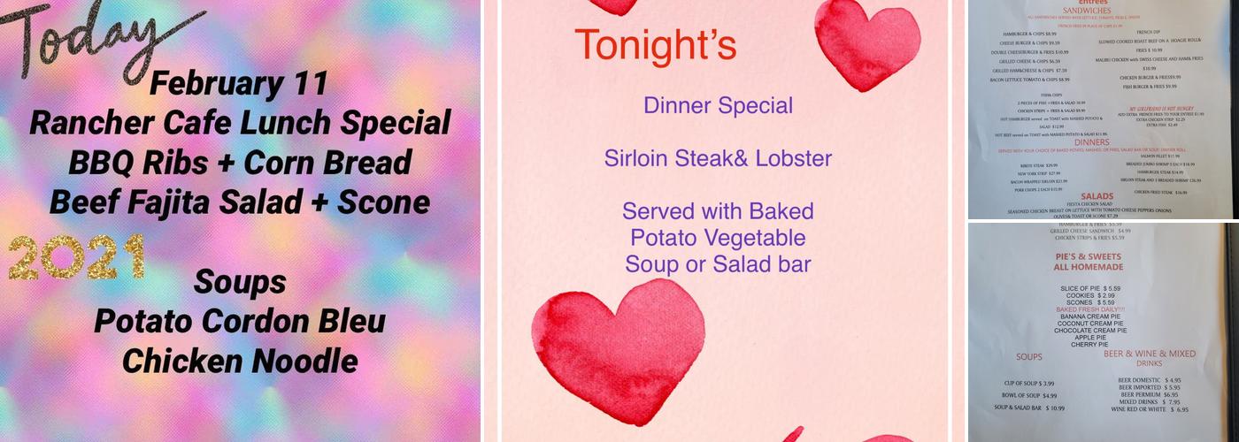 The Rancher Cafe And Hotel Menu