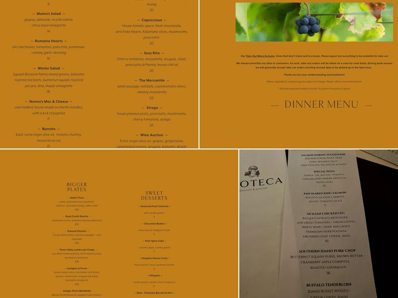 Enoteca Menu