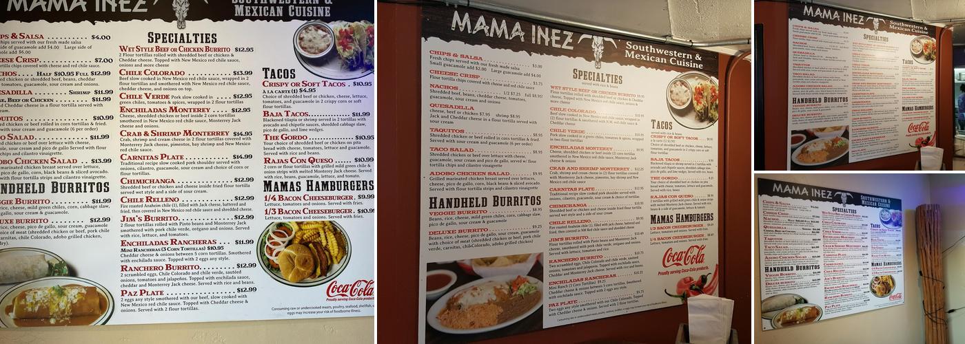Mama Inez Menu