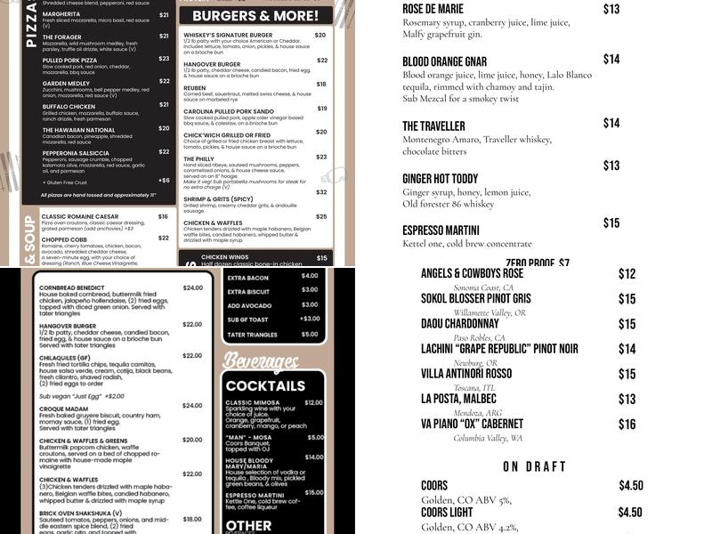 Whiskey's on Main Menu