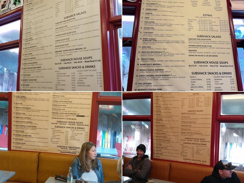 Johnny G's Sub Shack Menu