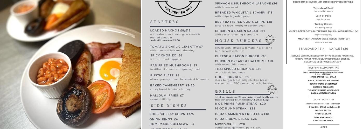 Quality Inns of Gloucestershire Ltd Menu