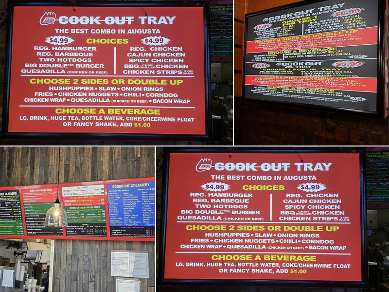 Cook Out Menu