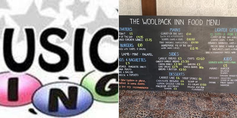 The Woolpack Inn Menu