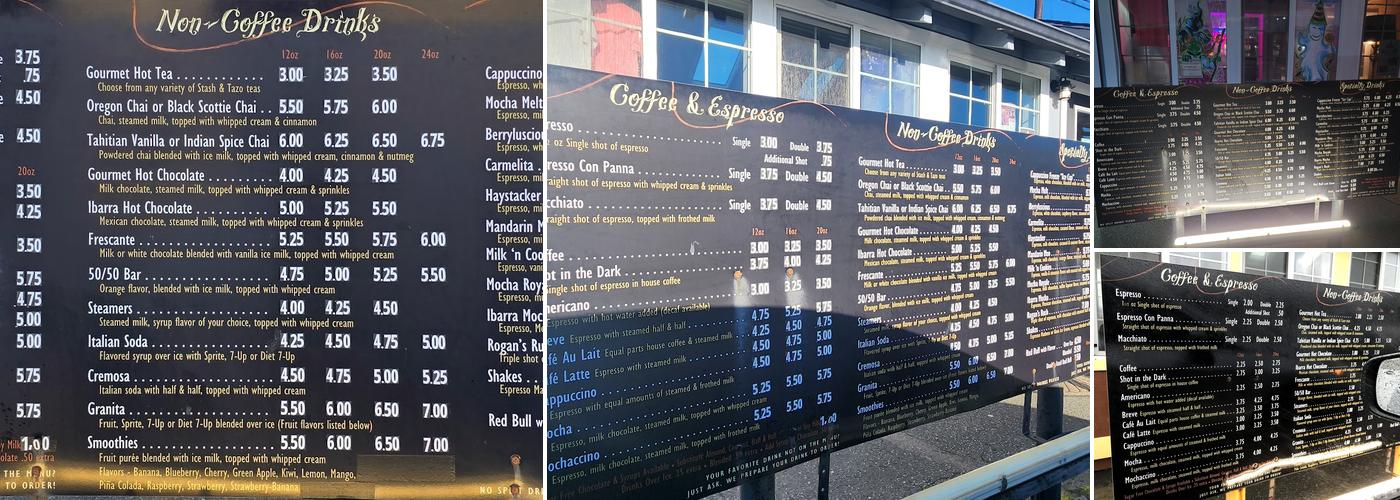 Java Hut Menu