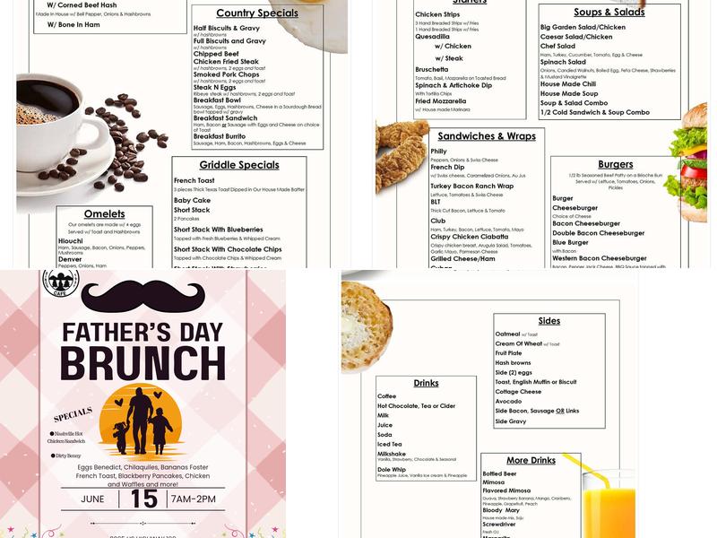 Historic Hiouchi Cafe Menu