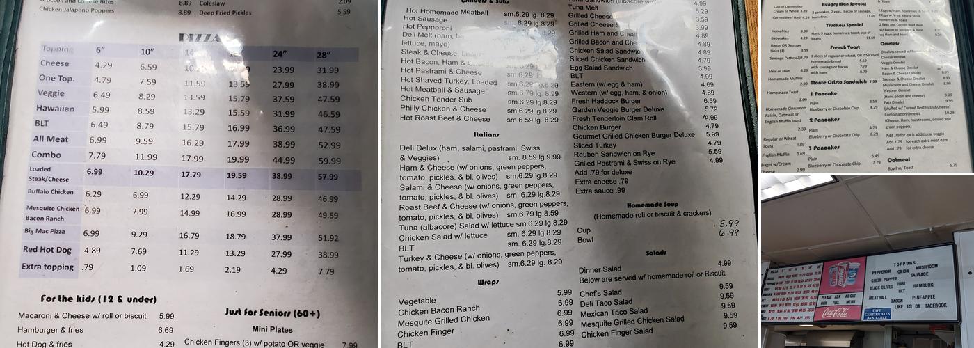 Debbies Deli & Pizza Menu