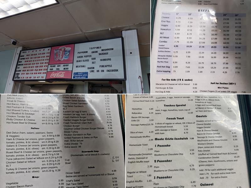 Debbies Deli & Pizza Menu