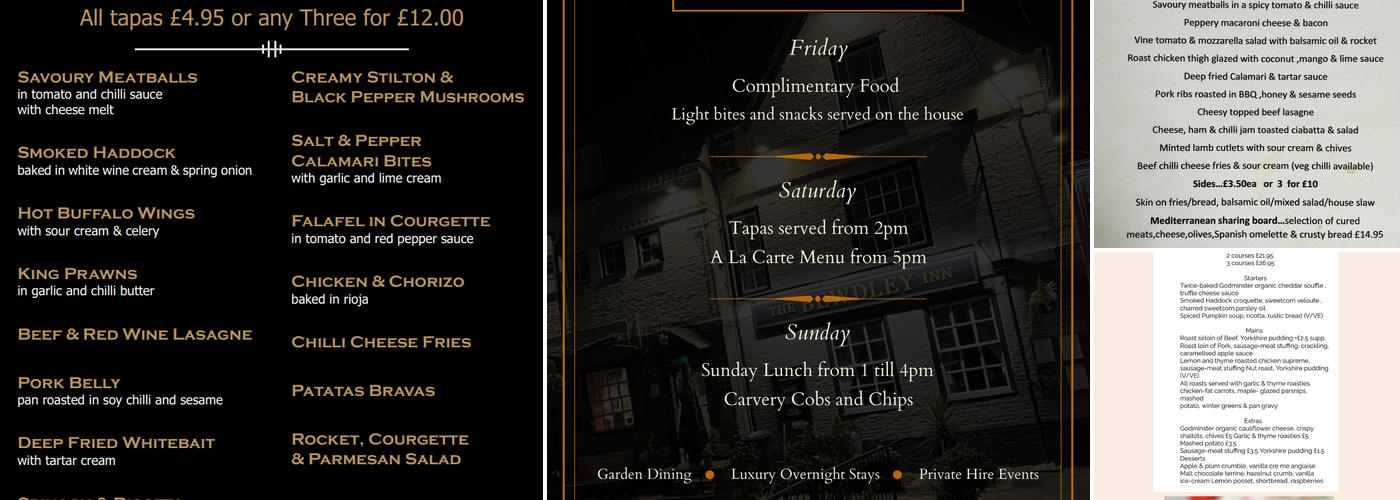 The Bewdley Inn Menu