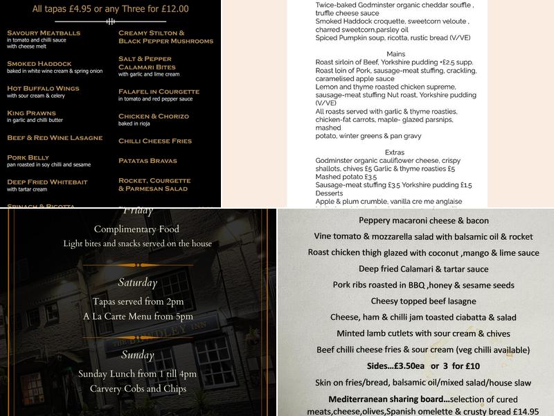 The Bewdley Inn Menu