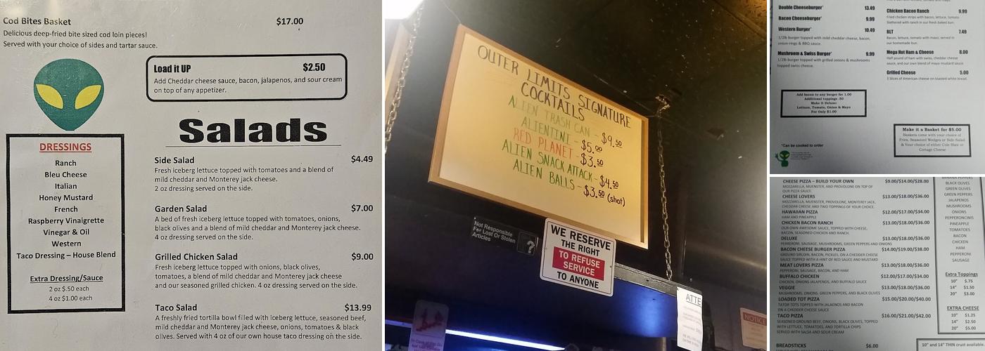 Outer Limits Bar & Grill Menu