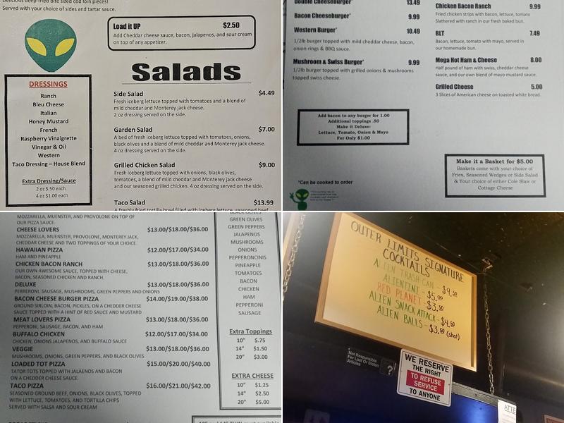 Outer Limits Bar & Grill Menu