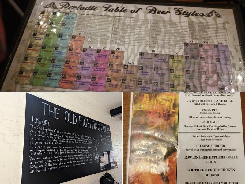 Old Fighting Cocks Menu