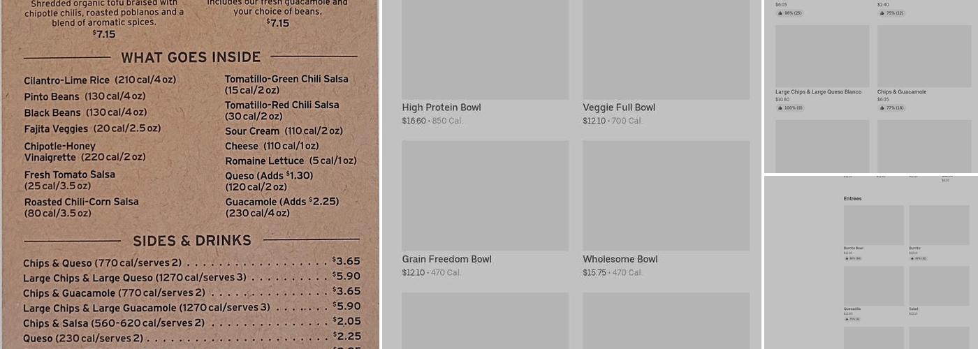 Chipotle Mexican Grill Menu