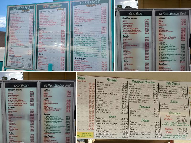 Los Jilbertos Restaurant Menu