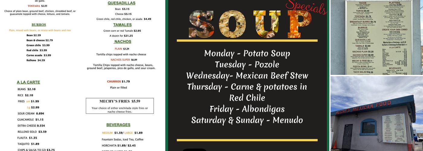 Mechy's Mexican Food Menu
