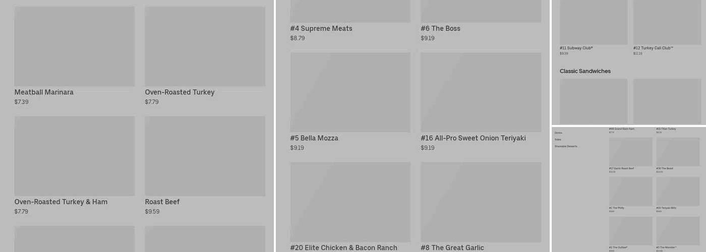 Subway Menu