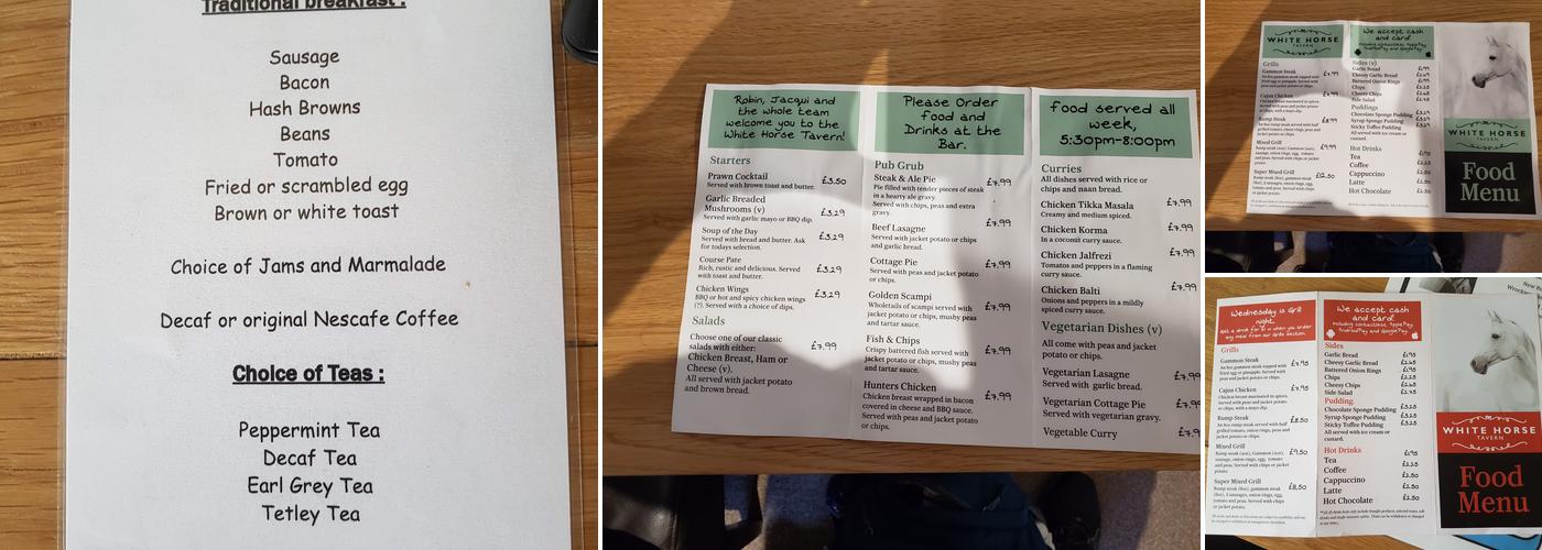 White Horse Tavern Menu