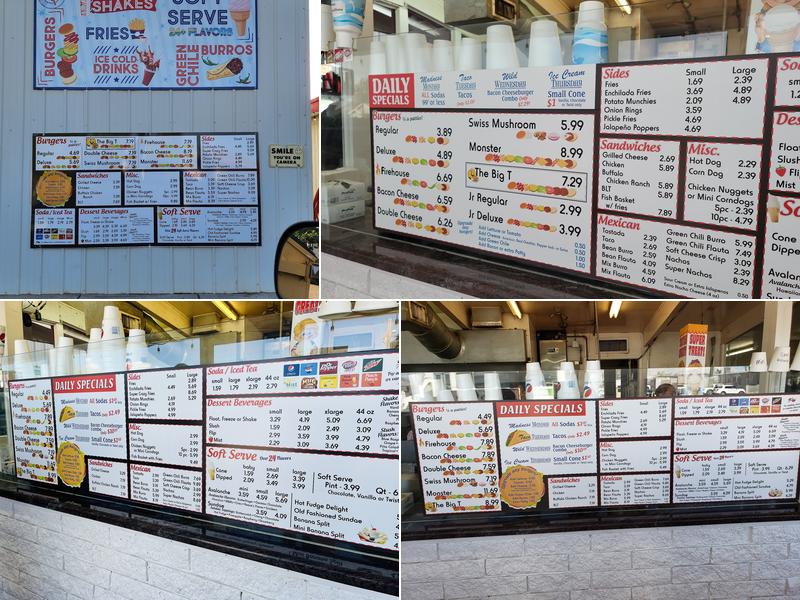 Pima Taylor Freeze Menu