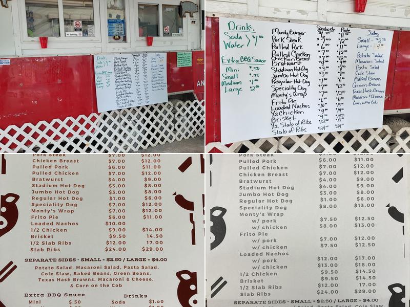 Monty's Catering Menu