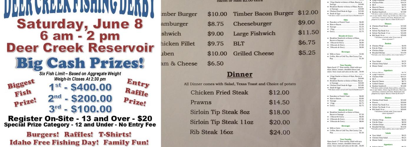 Timber Inn Menu