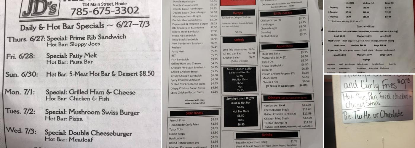 JD's Menu