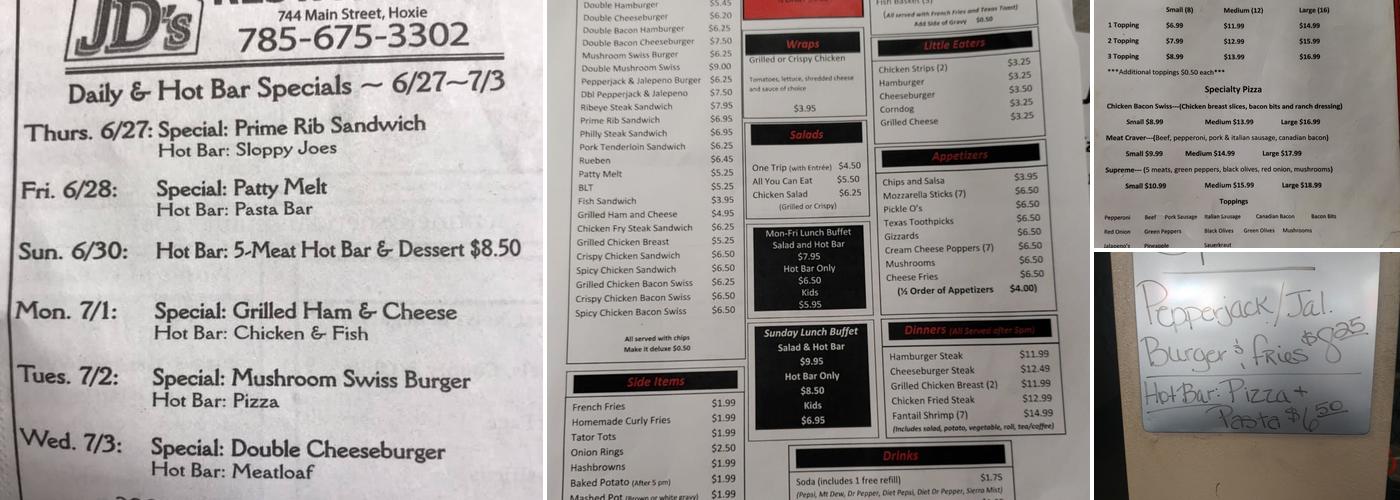 JD's Menu