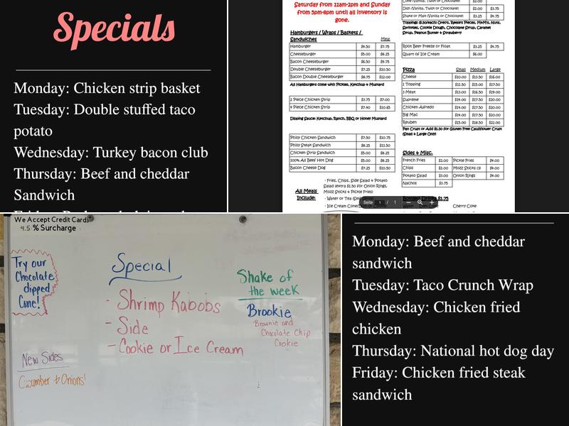 The Hut in Long Island Menu