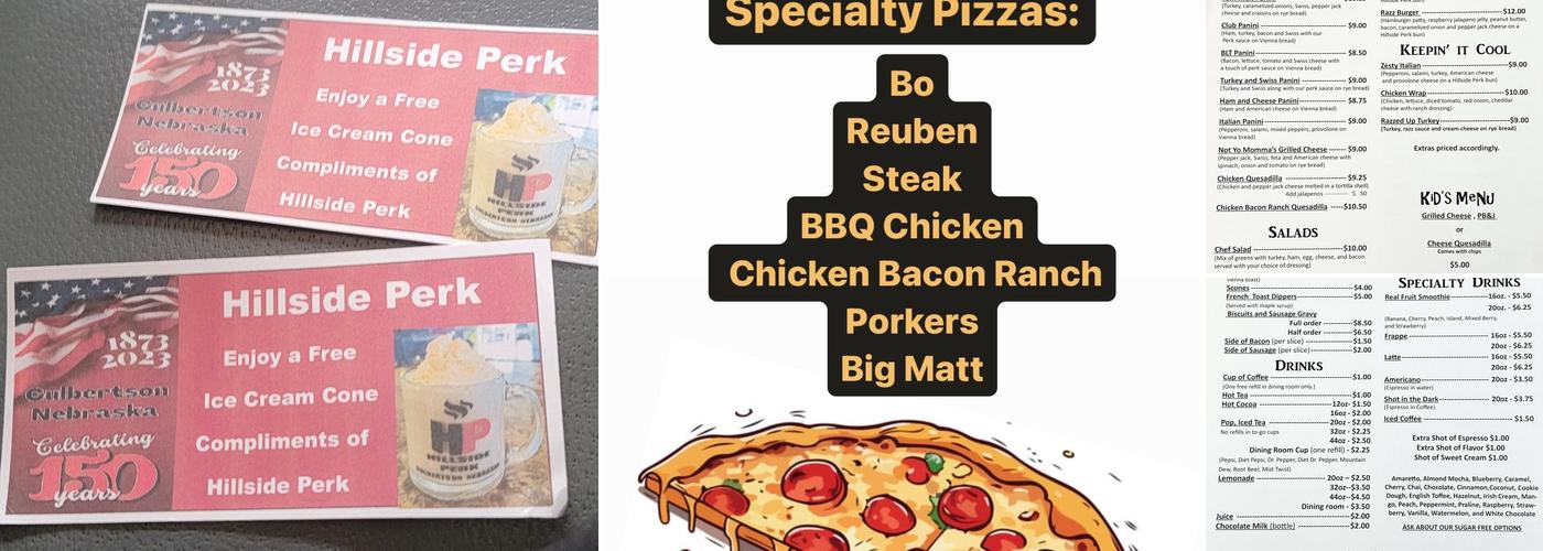 The Hillside Perk Menu