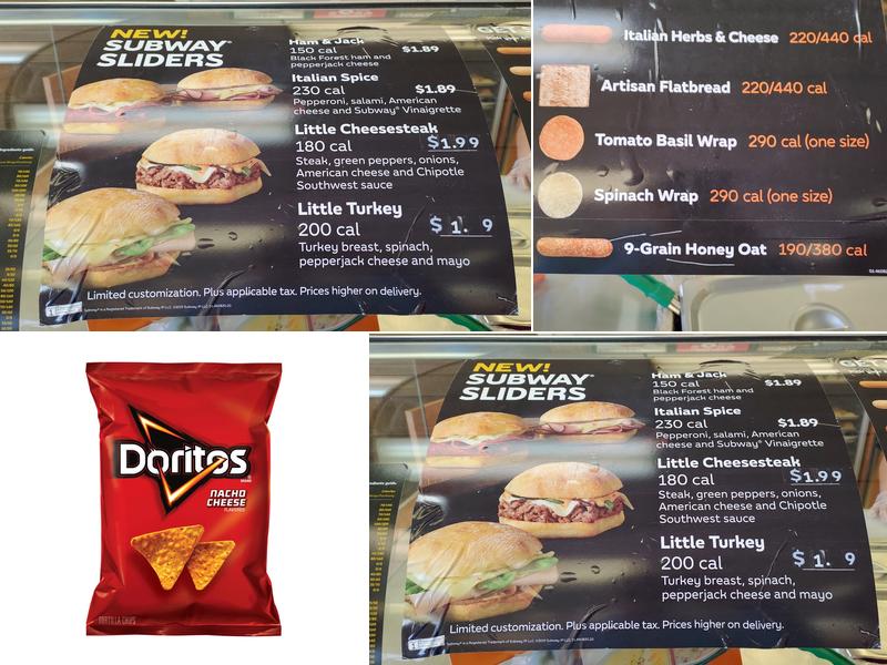 SUBWAY Menu