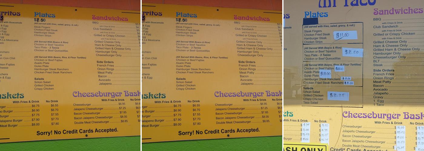 Mi Taco Menu
