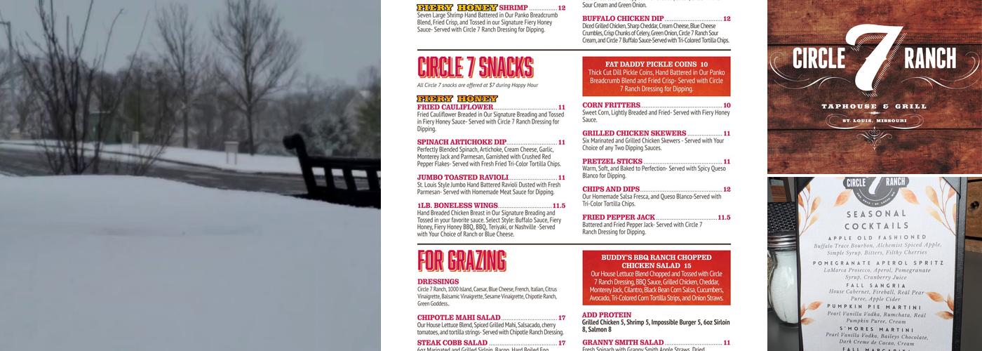 Circle 7 Ranch Menu