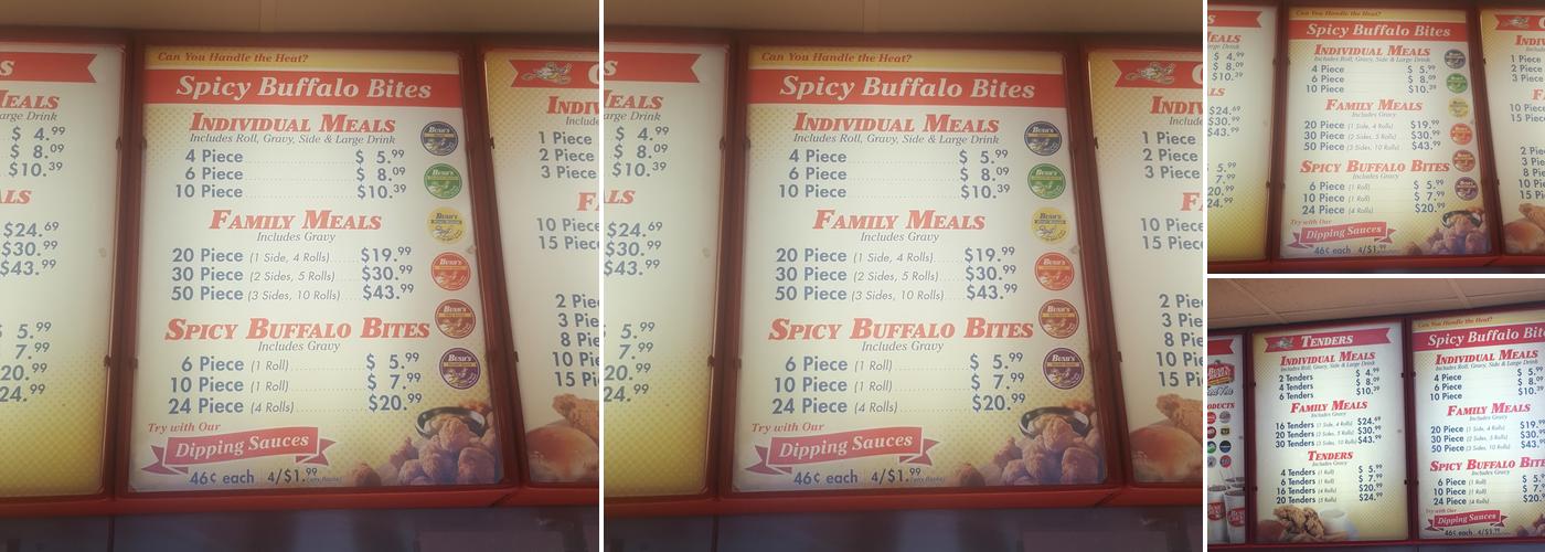 Bush's Chicken Menu