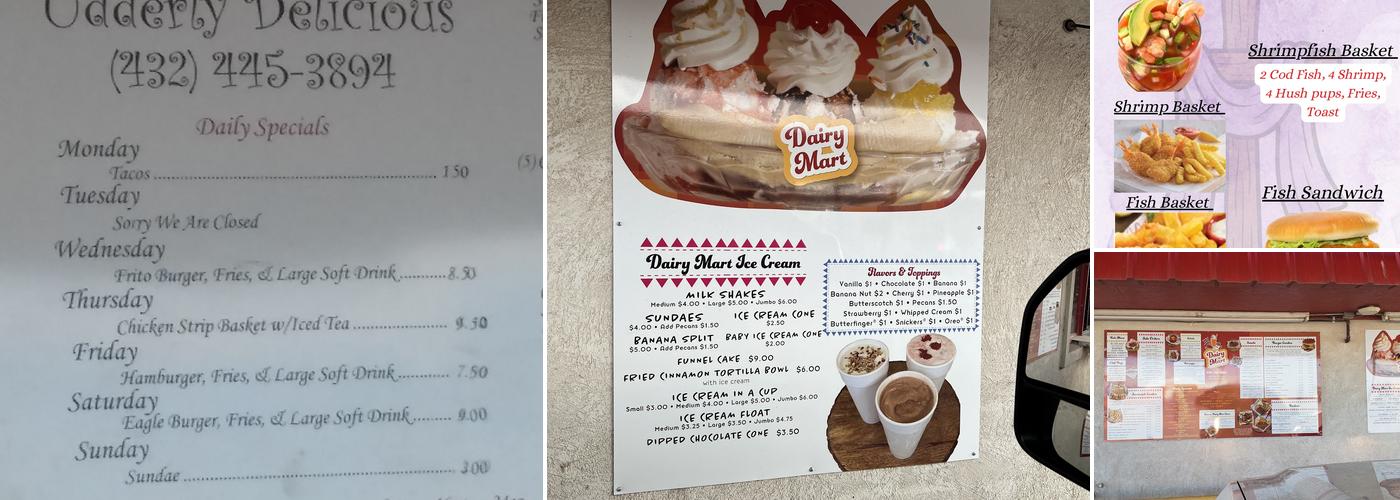 Dairy Mart Menu