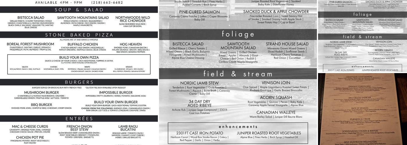 The Strand Waterfront Dining & Wine Bar Menu