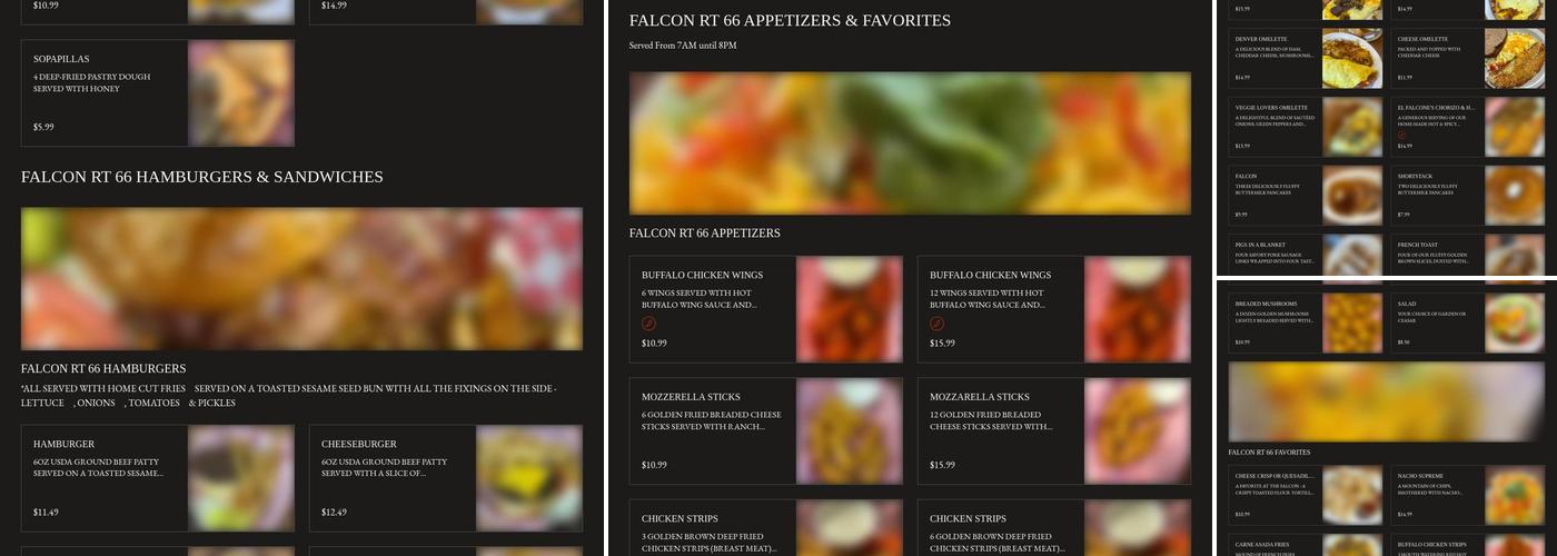 Falcon Restaurant & Lounge Menu