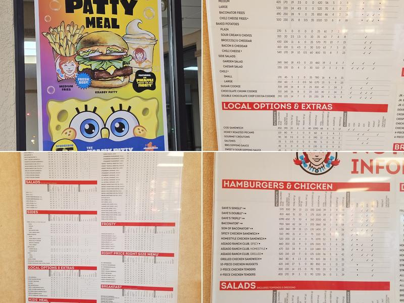 Wendy's Menu