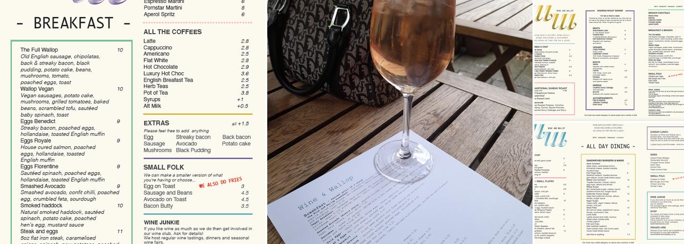 Wine & Wallop, Knutsford Menu