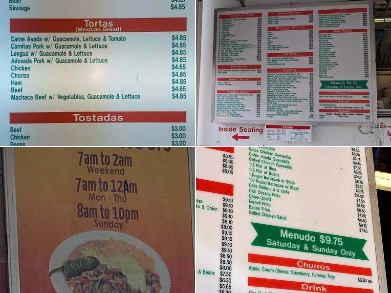 Lucy's Tacos Menu